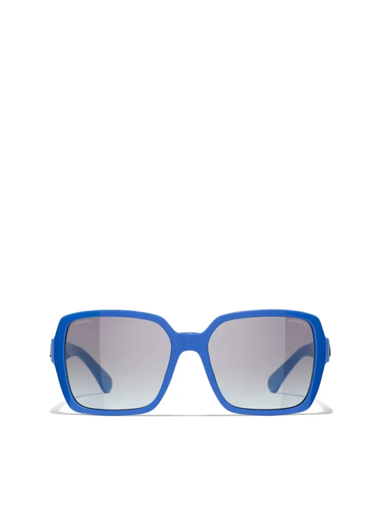 Chanel oversized square-frame sunglasses in electric blue with gradient lenses