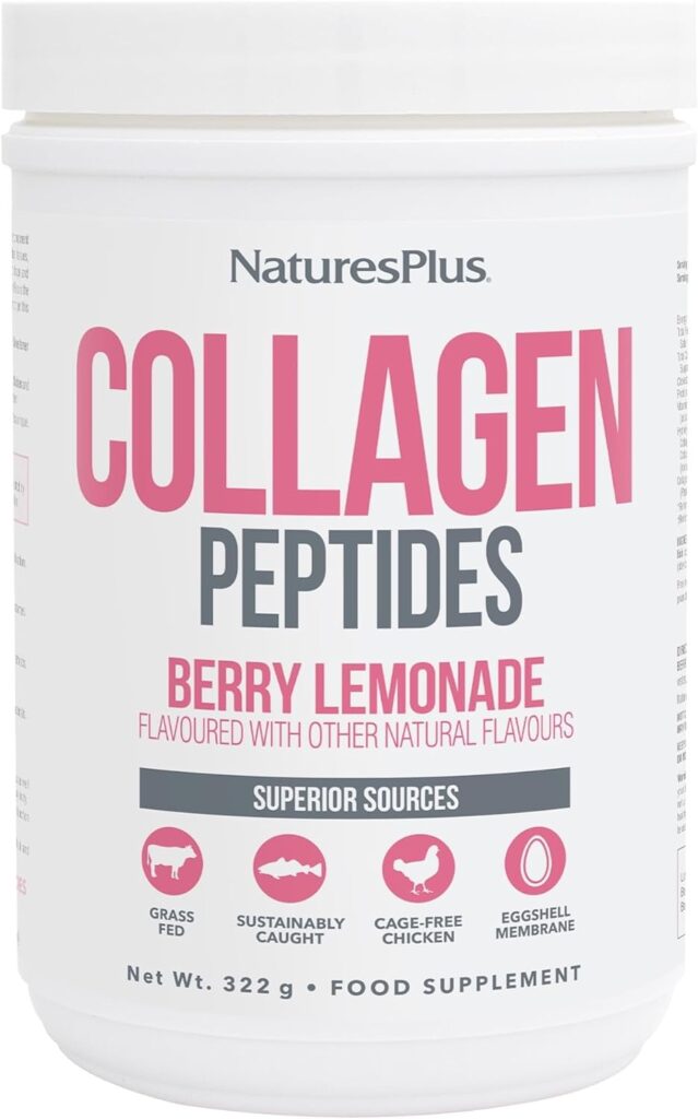 NaturesPlus Collagen Peptides Berry Lemonade – naturally flavoured collagen powder with superior multi-source ingredients